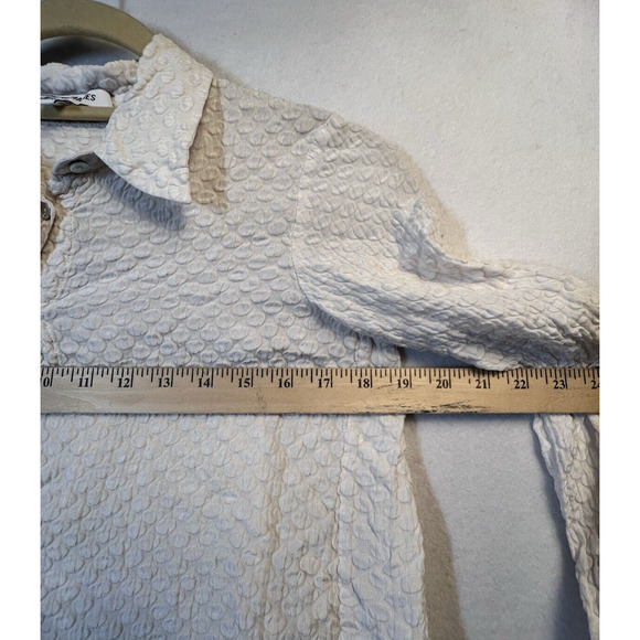 Elizabeth and James‎ Womens Button Front Collared Shirt White Silk Size XS - Picture 3 of 8